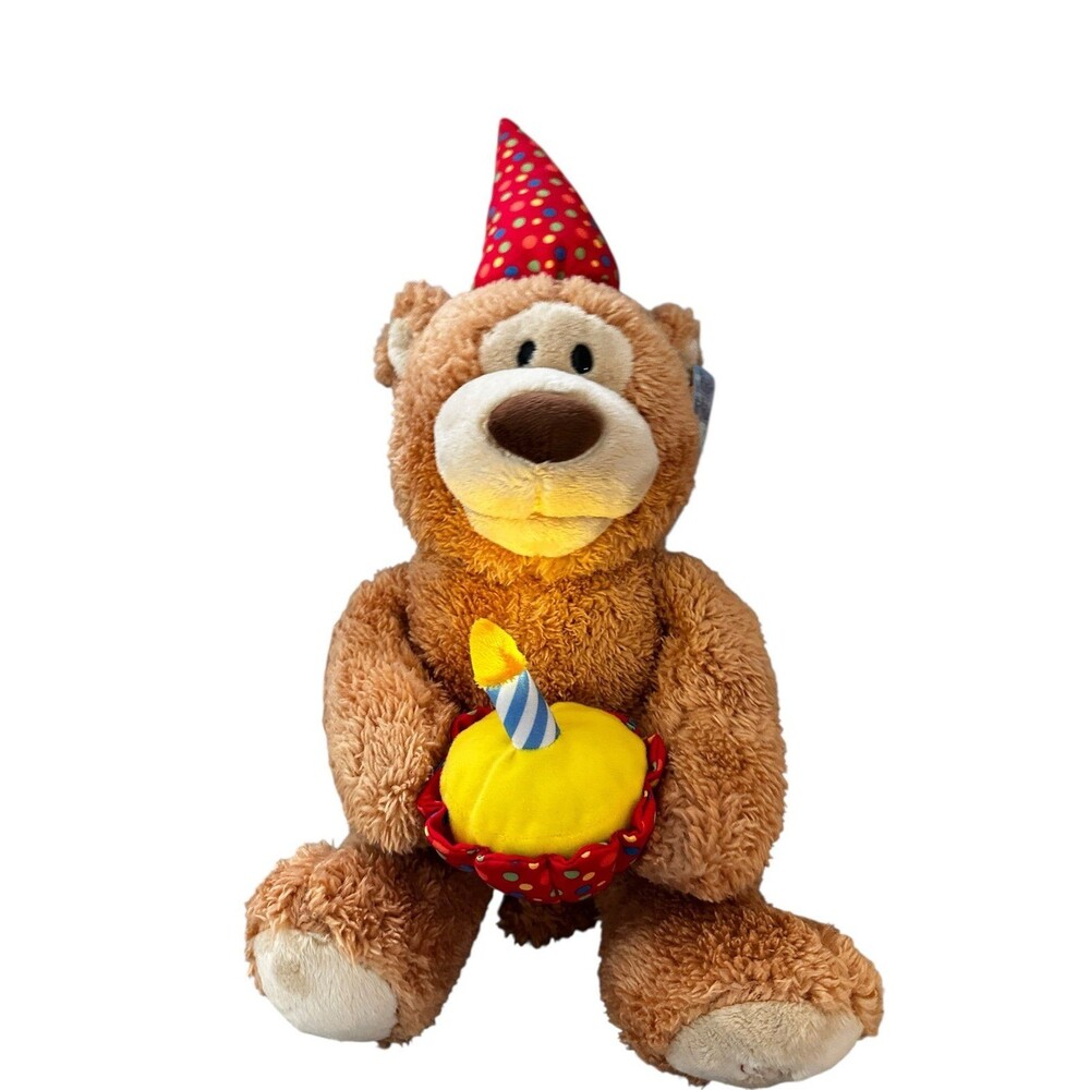 GUND Happy Birthday Animated Singing Teddy Bear Plush Candle Lights Up NWT